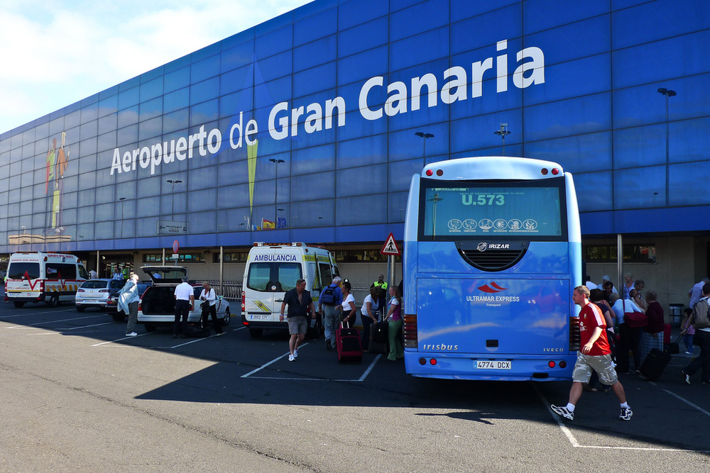 Busverbindung Lanzarote - Bus, Flughafen, Lanzarote, Kanaren, Spanien.