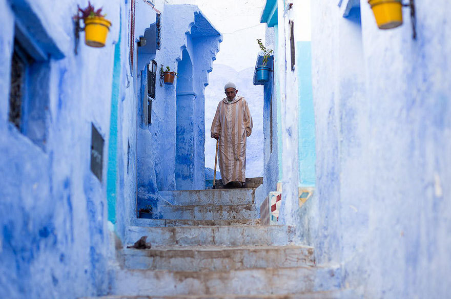 Die blaue Stadt - blau haus straße marokko afrika architektur .