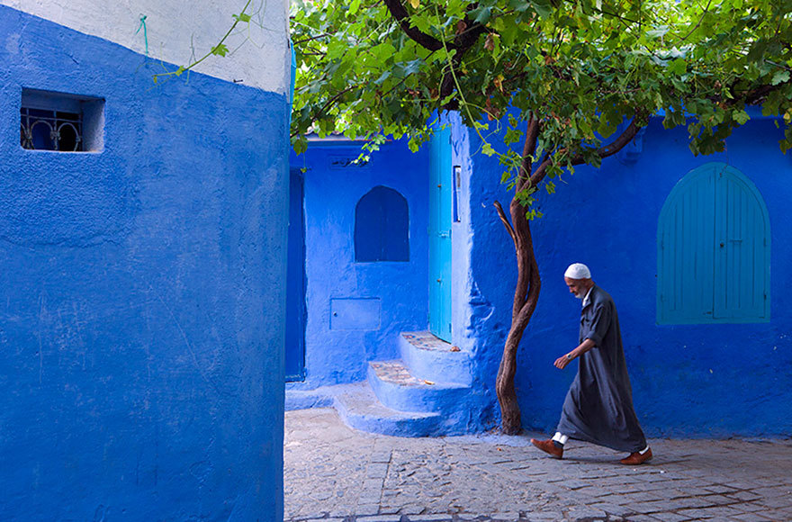 Die blaue Stadt - blau haus straße marokko afrika architektur .